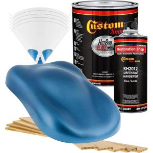 imageCustom Shop  Sonic Blue Metallic  Hot Rod Flatz Flat Matte Satin Urethane Auto Paint  Complete Gallon Paint Kit  Professional Low Sheen Automotive Car Truck Coating 41 Mix Ratio