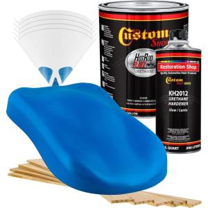imageCustom Shop  Speed Blue  Hot Rod Flatz Flat Matte Satin Urethane Auto Paint  Complete Gallon Paint Kit  Professional Low Sheen Automotive Car Truck Coating 41 Mix Ratio