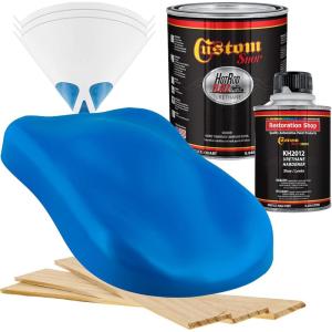 imageCustom Shop  Speed Blue  Hot Rod Flatz Flat Matte Satin Urethane Auto Paint  Complete Quart Paint Kit  Professional Low Sheen Automotive Car Truck Coating 41 Mix Ratio