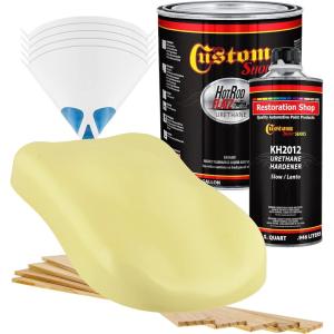imageCustom Shop  Springtime Yellow  Hot Rod Flatz Flat Matte Satin Urethane Auto Paint  Complete Gallon Paint Kit  Professional Low Sheen Automotive Car Truck Coating 41 Mix Ratio