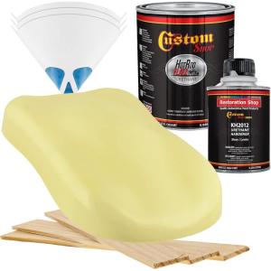 imageCustom Shop  Springtime Yellow  Hot Rod Flatz Flat Matte Satin Urethane Auto Paint  Complete Quart Paint Kit  Professional Low Sheen Automotive Car Truck Coating 41 Mix Ratio