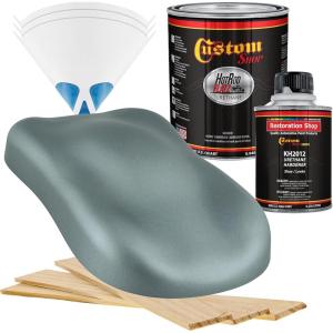 imageCustom Shop  Steel Gray Metallic  Hot Rod Flatz Flat Matte Satin Urethane Auto Paint  Complete Quart Paint Kit  Professional Low Sheen Automotive Car Truck Coating 41 Mix Ratio