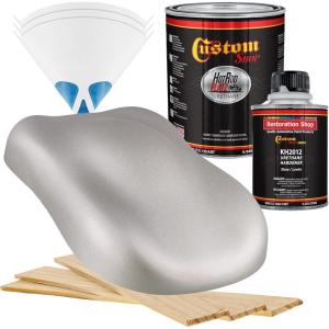 imageCustom Shop  Sterling Silver Metallic  Hot Rod Flatz Flat Matte Satin Urethane Auto Paint  Complete Quart Paint Kit  Professional Low Sheen Automotive Car Truck Coating 41 Mix Ratio