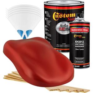 imageCustom Shop  Swift Red  Hot Rod Flatz Flat Matte Satin Urethane Auto Paint  Complete Gallon Paint Kit  Professional Low Sheen Automotive Car Truck Coating 41 Mix Ratio