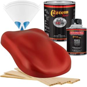 imageCustom Shop  Swift Red  Hot Rod Flatz Flat Matte Satin Urethane Auto Paint  Complete Quart Paint Kit  Professional Low Sheen Automotive Car Truck Coating 41 Mix Ratio