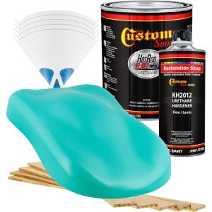 imageCustom Shop  Tropical Turquoise  Hot Rod Flatz Flat Matte Satin Urethane Auto Paint  Complete Gallon Paint Kit  Professional Low Sheen Automotive Car Truck Coating 41 Mix Ratio