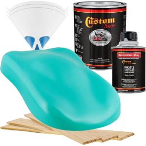 imageCustom Shop  Tropical Turquoise  Hot Rod Flatz Flat Matte Satin Urethane Auto Paint  Complete Quart Paint Kit  Professional Low Sheen Automotive Car Truck Coating 41 Mix Ratio