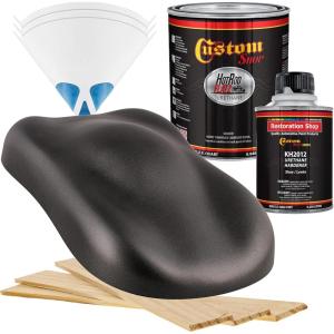 imageCustom Shop  Twilight Black Metallic  Hot Rod Flatz Flat Matte Satin Urethane Auto Paint  Complete Quart Paint Kit  Professional Low Sheen Automotive Car Truck Coating 41 Mix Ratio