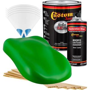 imageCustom Shop  Vibrant Lime Green  Hot Rod Flatz Flat Matte Satin Urethane Auto Paint  Complete Gallon Paint Kit  Professional Low Sheen Automotive Car Truck Coating 41 Mix Ratio