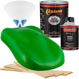 imageCustom Shop  Vibrant Lime Green  Hot Rod Flatz Flat Matte Satin Urethane Auto Paint  Complete Quart Paint Kit  Professional Low Sheen Automotive Car Truck Coating 41 Mix Ratio