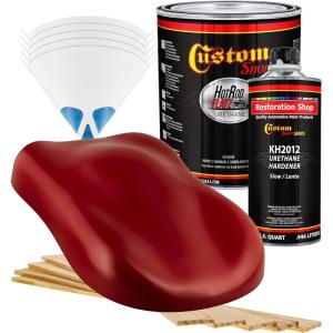 imageCustom Shop  Victory Red  Hot Rod Flatz Flat Matte Satin Urethane Auto Paint  Complete Gallon Paint Kit  Professional Low Sheen Automotive Car Truck Coating 41 Mix Ratio