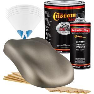imageCustom Shop  Warm Gray Metallic  Hot Rod Flatz Flat Matte Satin Urethane Auto Paint  Complete Gallon Paint Kit  Professional Low Sheen Automotive Car Truck Coating 41 Mix Ratio