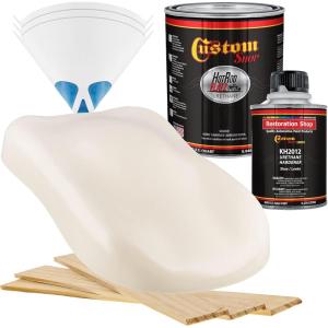 imageCustom Shop  Wimbledon White  Hot Rod Flatz Flat Matte Satin Urethane Auto Paint  Complete Quart Paint Kit  Professional Low Sheen Automotive Car Truck Coating 41 Mix Ratio