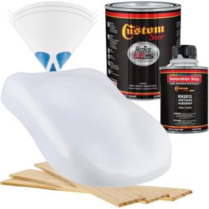 imageCustom Shop  Winter White  Hot Rod Flatz Flat Matte Satin Urethane Auto Paint  Complete Quart Paint Kit  Professional Low Sheen Automotive Car Truck Coating 41 Mix Ratio