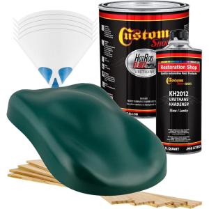 imageCustom Shop  Woodland Green  Hot Rod Flatz Flat Matte Satin Urethane Auto Paint  Complete Gallon Paint Kit  Professional Low Sheen Automotive Car Truck Coating 41 Mix Ratio