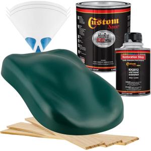 imageCustom Shop  Woodland Green  Hot Rod Flatz Flat Matte Satin Urethane Auto Paint  Complete Quart Paint Kit  Professional Low Sheen Automotive Car Truck Coating 41 Mix Ratio