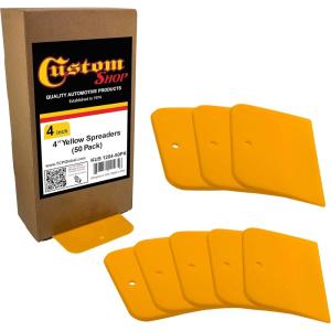 imageCustom Shop 4 Inch Plastic Body Filler Spreader Tools for Automotive Body Fillers 50 Pack Putties Glazes Epoxy Resin Caulk Glues  Plastic Spreader Tool