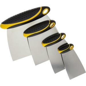 imageCustom Shop 4Piece Carbon Spring Steel Body Filler Spreaders ampamp Putty Scraper Set with Ergonomic Handles 2 3 4 6