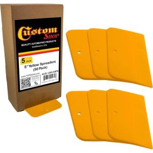 imageCustom Shop 5 Inch Plastic Body Filler Spreader Tools for Automotive Body Fillers 50 Pack Putties Glazes Epoxy Resin Caulk Glues  Plastic Spreader Tool