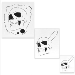 imageCustom Shop Airbrush Skeleton Skull Indian Chief Stencil Set Skull Design 11 in 3 Scale Sizes  Laser Cut Reusable Templates  Auto Motorcycle Graphic ArtSkull Set 1