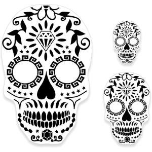 imageCustom Shop Airbrush Skeleton Skull Indian Chief Stencil Set Skull Design 11 in 3 Scale Sizes  Laser Cut Reusable Templates  Auto Motorcycle Graphic ArtSkull Set 13