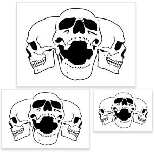 imageCustom Shop Airbrush Skeleton Skull Indian Chief Stencil Set Skull Design 11 in 3 Scale Sizes  Laser Cut Reusable Templates  Auto Motorcycle Graphic ArtSkull Pile 2