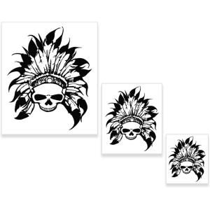 imageCustom Shop Airbrush Skeleton Skull Indian Chief Stencil Set Skull Design 11 in 3 Scale Sizes  Laser Cut Reusable Templates  Auto Motorcycle Graphic ArtSkull Set 11