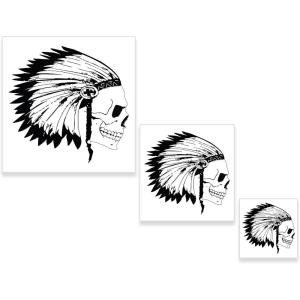 imageCustom Shop Airbrush Skeleton Skull Indian Chief Stencil Set Skull Design 11 in 3 Scale Sizes  Laser Cut Reusable Templates  Auto Motorcycle Graphic ArtSkull Set 12