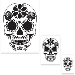 imageCustom Shop Airbrush Skeleton Skull Indian Chief Stencil Set Skull Design 11 in 3 Scale Sizes  Laser Cut Reusable Templates  Auto Motorcycle Graphic ArtSkull Set 14
