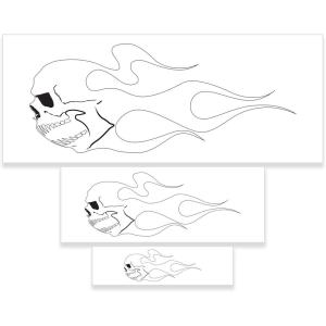imageCustom Shop Airbrush Skull Fire Flame Stencil Set Skull Design 1 in 3 Scale Sizes  Laser Cut Reusable Templates  Auto Motorcycle Graphic ArtFlame Skull 2