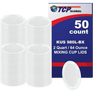 imageCustom Shop Paint Mixing Cup Lids Only Box of 50 2 Quart Size  Exclusively Fits Custom ShopTCP Global Cups 64 Ounce Size  Auto Paint Cup Lids for Acrylic Paints ampamp Epoxy Resin Containers
