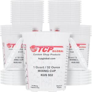 imageCustom Shop Paint Mixing Cups 32Ounce 36 Pack  Plastic Measuring Cups for Liquids Automotive Painting Epoxy Resin Acrylic Arts Crafts Disposable or Reusable Graduated Mixing Ratios