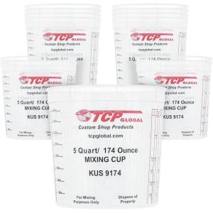 imageCustom Shop Paint Mixing Cups 5Quart 12 Pack  Plastic Measuring Cups for Liquids Automotive Painting Epoxy Resin Acrylic Arts Crafts Disposable or Reusable Graduated Mixing Ratios12 Count Pack of 1