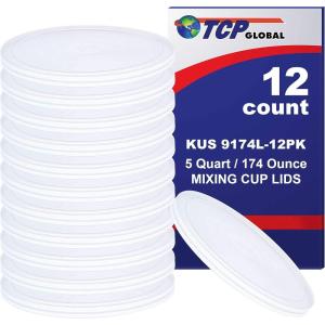 imageCustom Shop Paint Mixing Pail Lids Only 12 Pack 5 Quart Size  Exclusively Fits Custom ShopTCP Global Mixing Pail 174 Ounce Size  Auto Paint Lids for Acrylic Paints ampamp Epoxy Resin Containers
