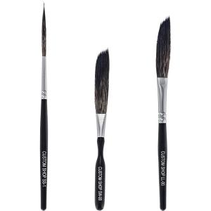 imageCustom Shop Starter Pinstriping Brush Kit Sword 00 Scroll 1 ampamp Long Liner  00 One of Each All 3 Brush Styles  High Performance Striping Brushes3 Brush Starter Set