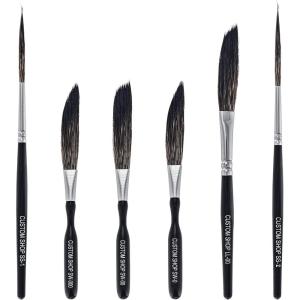 imageCustom Shop Starter Pinstriping Brush Kit Sword 00 Scroll 1 ampamp Long Liner  00 One of Each All 3 Brush Styles  High Performance Striping BrushesAll 6 Brush Set