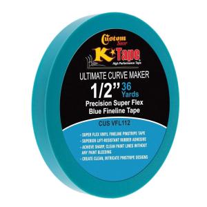 imageCustom Shop Vinyl Fineline Pinstripe Tape Blue 14quot x 36 Yard Roll  Create Sharp Graphic Design Curves Mask Fine Lines Conformable Paint Masking Striping Tape for Auto Motorcycle Flame Painting12Inch x 36Yards
