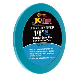 imageCustom Shop Vinyl Fineline Pinstripe Tape Blue 14quot x 36 Yard Roll  Create Sharp Graphic Design Curves Mask Fine Lines Conformable Paint Masking Striping Tape for Auto Motorcycle Flame Painting18Inch x 36Yards