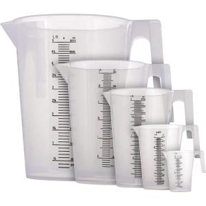 imageTCP Global 5 Liter 5000ml Gallon Plastic Graduated Measuring and Mixing Pitcher Pack of 3  Holds 5 Quarts 125 Gallons Pouring Cup Measure ampamp Mix Paint Resin Epoxy Kitchen Cooking Baking5005000ml Set