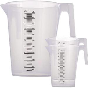 imageTCP Global 5 Liter 5000ml Gallon Plastic Graduated Measuring and Mixing Pitcher Pack of 3  Holds 5 Quarts 125 Gallons Pouring Cup Measure ampamp Mix Paint Resin Epoxy Kitchen Cooking Baking5000ml