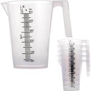 imageTCP Global 5 Liter 5000ml Gallon Plastic Graduated Measuring and Mixing Pitcher Pack of 3  Holds 5 Quarts 125 Gallons Pouring Cup Measure ampamp Mix Paint Resin Epoxy Kitchen Cooking Baking500ml