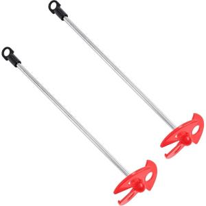 imageTCP Global Paint Mixer Attachment Set of 2  10quot Drill Paddle Mixer with 14quot Round Shafts 25quot Plastic Paddles  Mix 1 Quart to 1 Gallon of Paint Epoxy Resin Concrete Drywall Mud Mortar