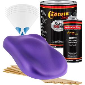 imageCustom Shop  Plum Crazy Metallic  Hot Rod Flatz Flat Matte Satin Urethane Auto Paint  Complete Gallon Paint Kit  Professional Low Sheen Automotive Car Truck Coating 41 Mix Ratio