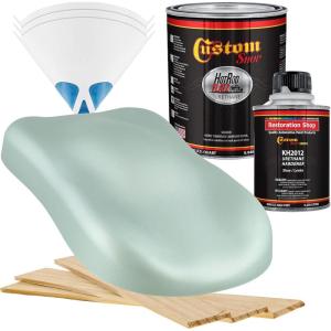 imageCustom Shop  Sea Foam Green Metallic  Hot Rod Flatz Flat Matte Satin Urethane Auto Paint  Complete Quart Paint Kit  Professional Low Sheen Automotive Car Truck Coating 41 Mix Ratio