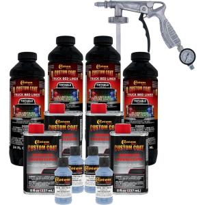 imageCustom Coat Federal Standard Color  35177 Camo Medium Blue T94 Urethane SprayOn Truck Bed Liner 1 Gallon Kit with Spray Gun and Regulator  Durable Textured Protective Coating  Easy Mix Car Auto