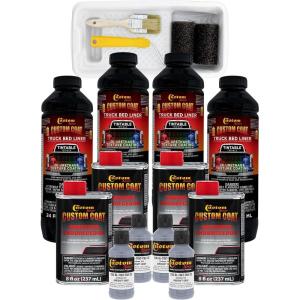 imageCustom Coat Federal Standard Color  36300 Aircraft Gray T92 Urethane RollOn BrushOn or SprayOn Truck Bed Liner 1 Gallon Kit with Roller Applicator Kit  Textured Car Auto Protective Coating