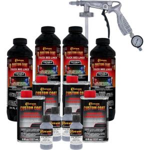 imageCustom Coat Federal Standard Color  36300 Aircraft Gray T92 Urethane SprayOn Truck Bed Liner 1 Gallon Kit with Spray Gun and Regulator  Durable Textured Protective Coating  Easy Mix Car Auto