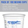 imageTCP Global 10 oz 300ml Graduated Plastic Mixing Cups  Box of 50 with 50 Mixing Sticks  Disposable Plastic Measuring Cups for Liquids Paints Resin Epoxy Art Kitchen  Ratios 21 31 41 ML100