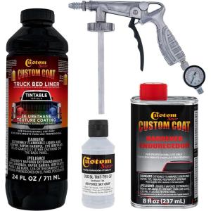 imageCustom Coat Federal Standard Color  36473 Air Force Gray T91 Urethane SprayOn Truck Bed Liner 1 Quart Kit with Spray Gun and Regulator  Durable Textured Protective Coating  Easy Mix Car Auto