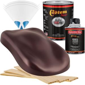 imageCustom Shop  Vintage Burgundy Pearl  Hot Rod Flatz Flat Matte Satin Urethane Auto Paint  Complete Quart Paint Kit  Professional Low Sheen Automotive Car Truck Coating 41 Mix Ratio